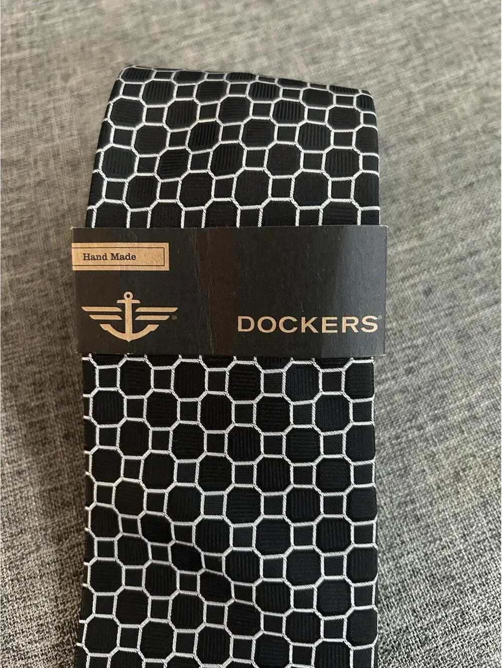 Dockers Mens Necktie Black And White Geometric New